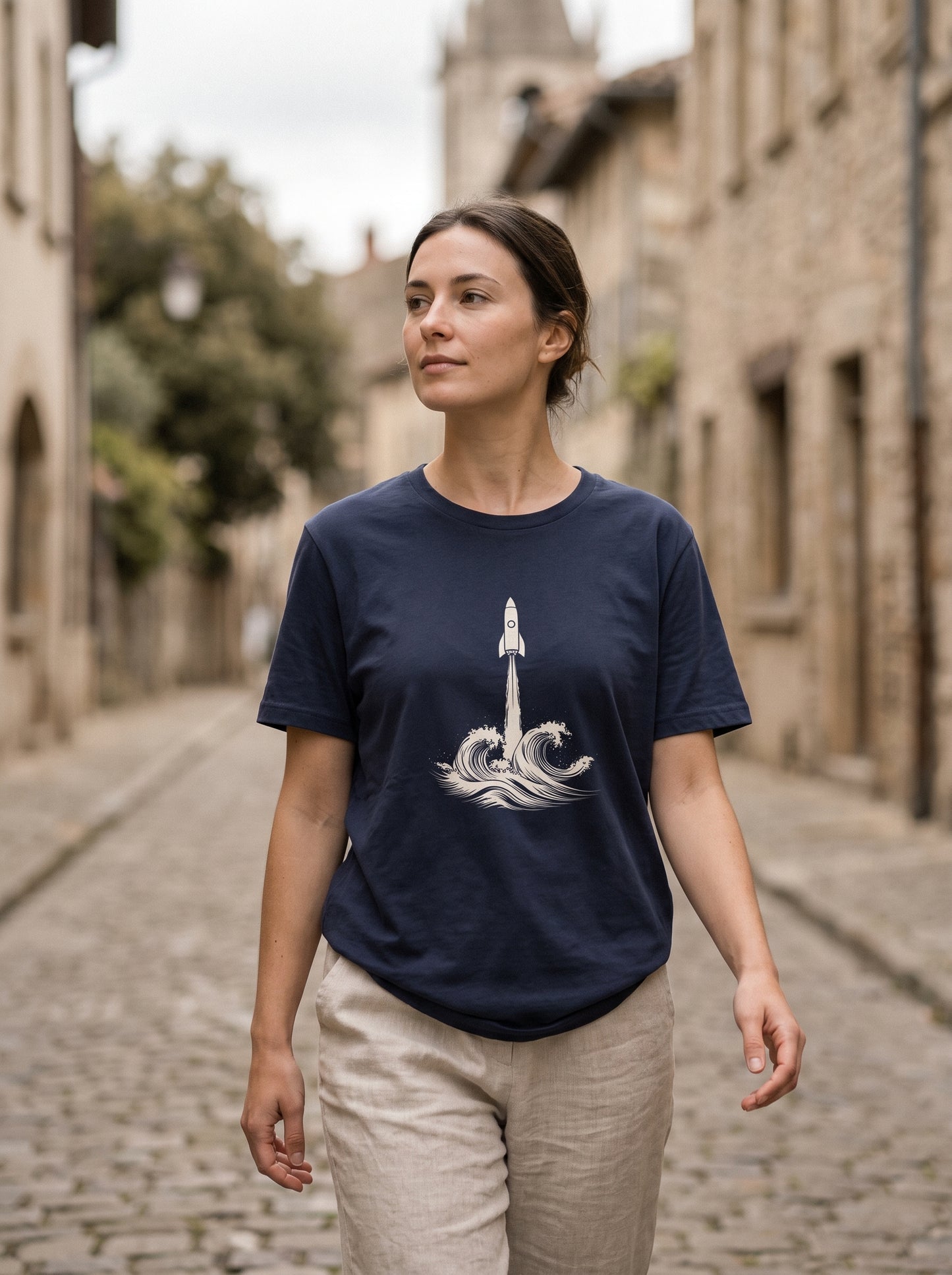 Rocket Launch Wave T-Shirt | Minimalist Graphic Tee | Eeviore