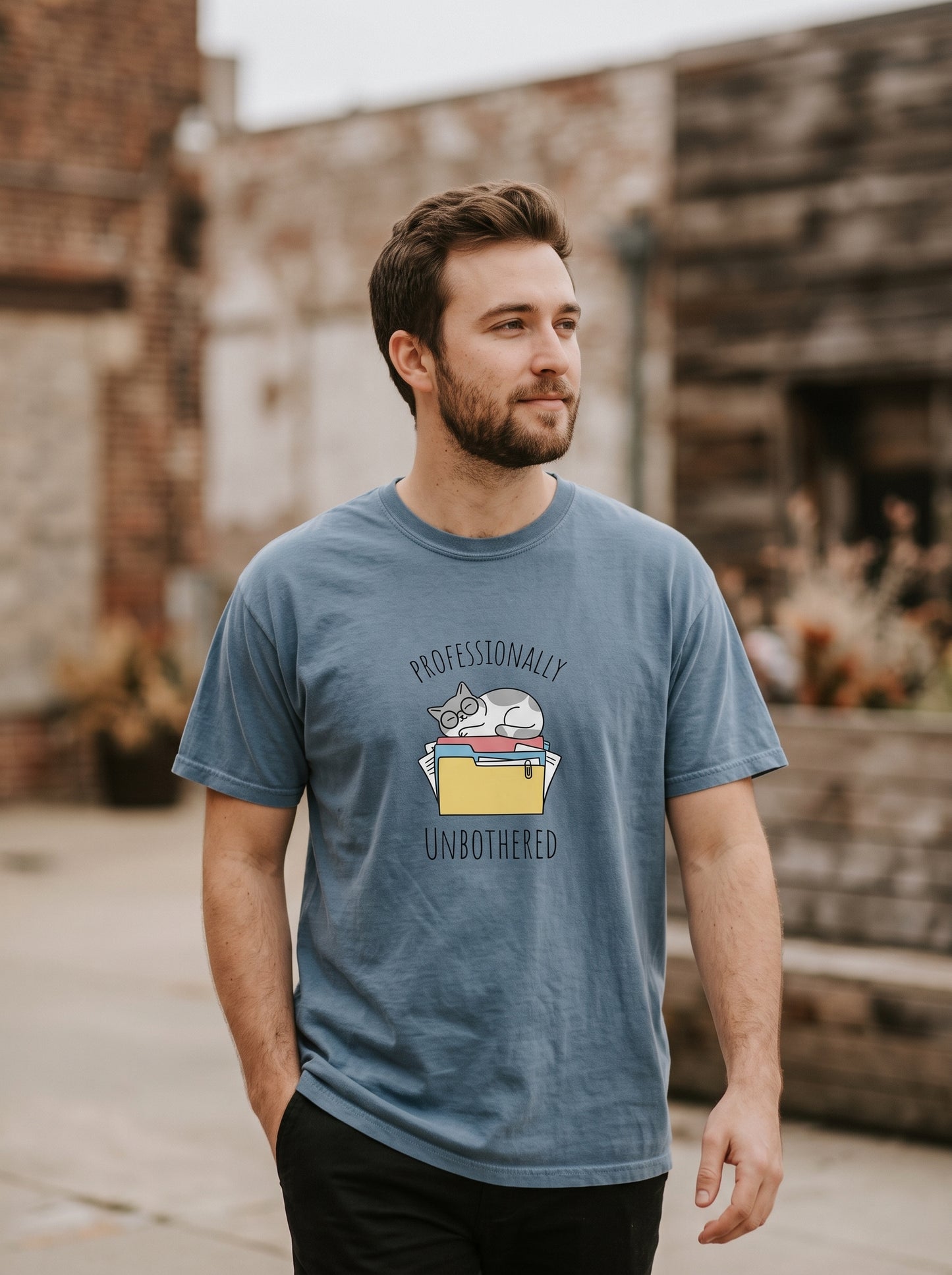 Professionally Unbothered Funny Cat T-Shirt | Eeviore