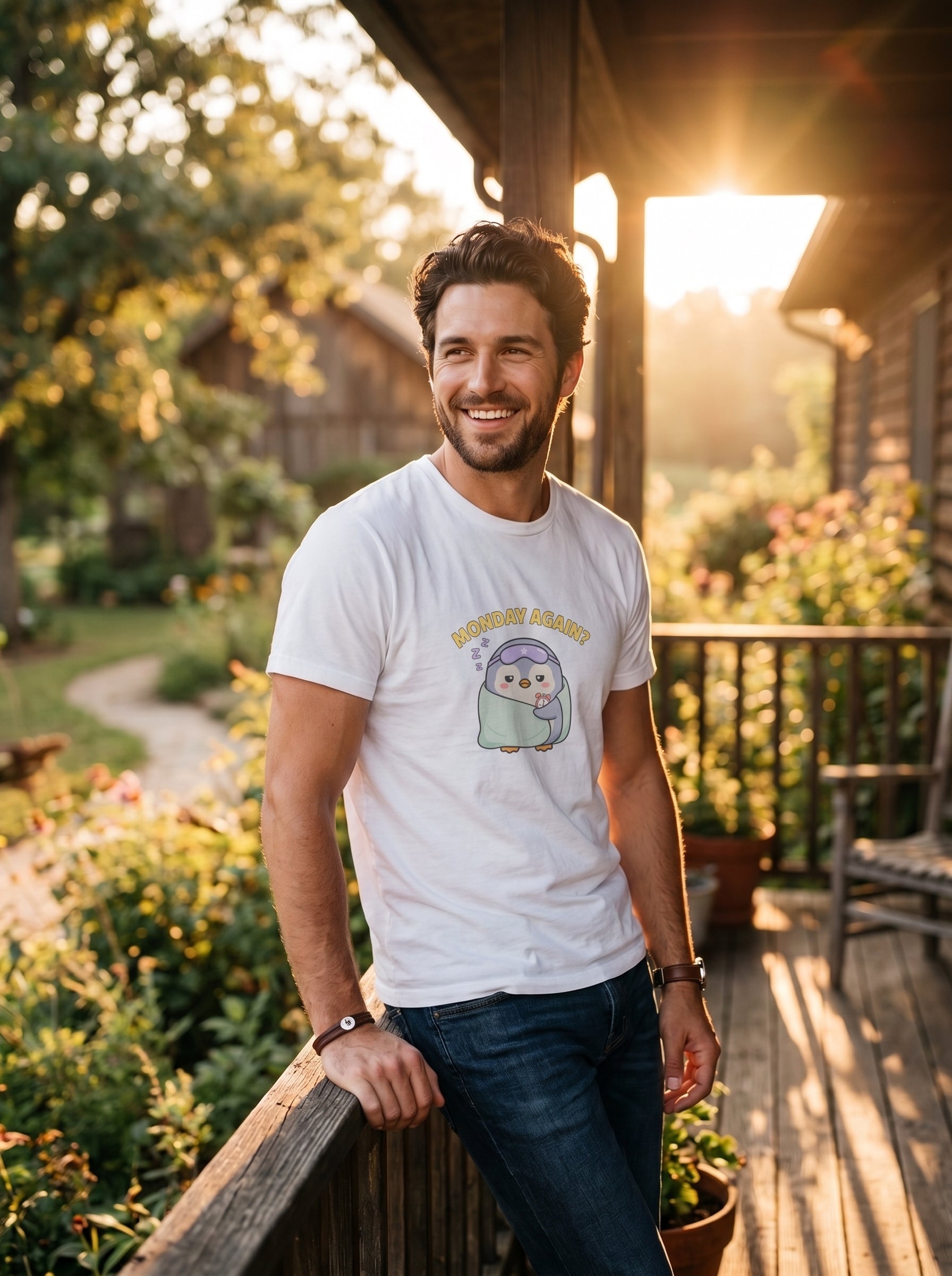 Monday Again Sleepy Penguin T-Shirt | Eeviore