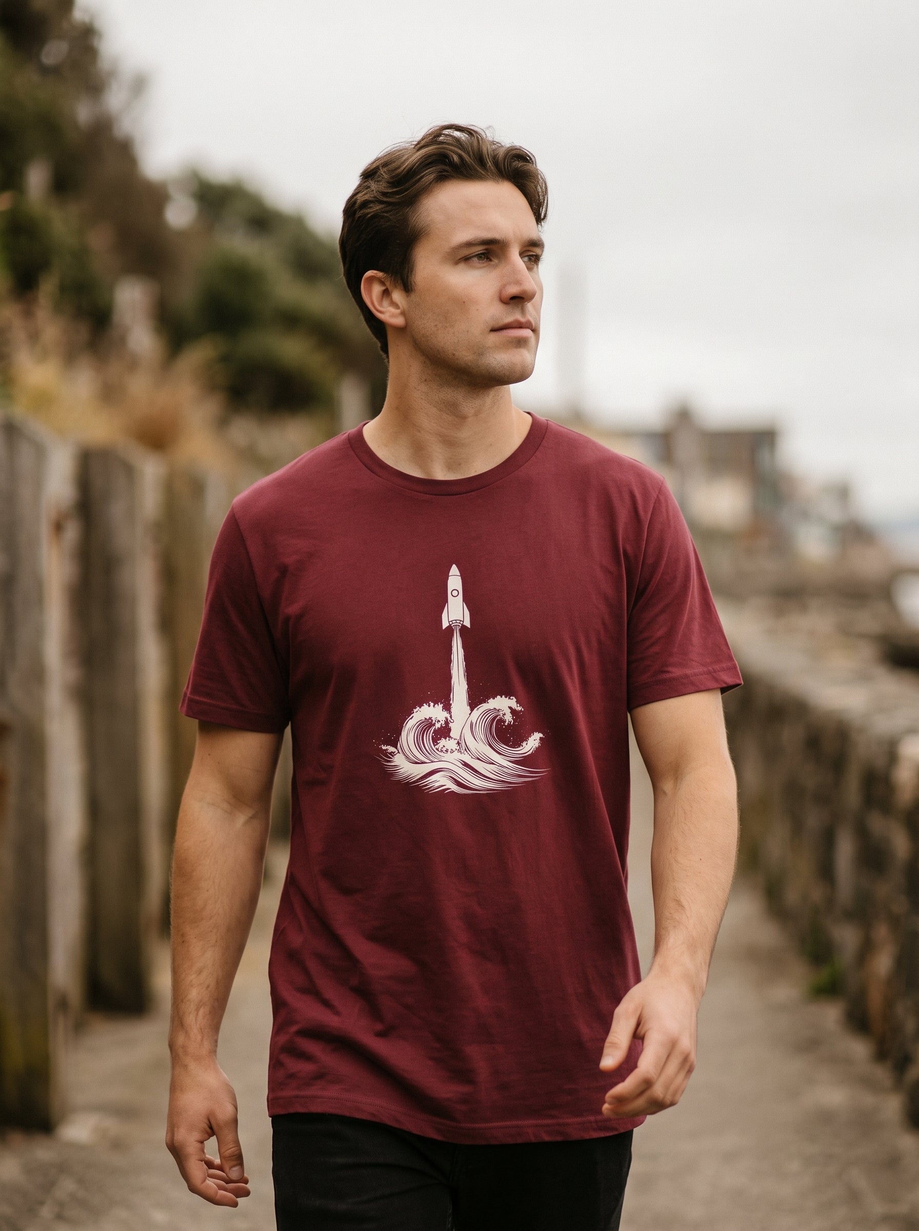 Rocket Launch Wave T-Shirt | Minimalist Graphic Tee | Eeviore