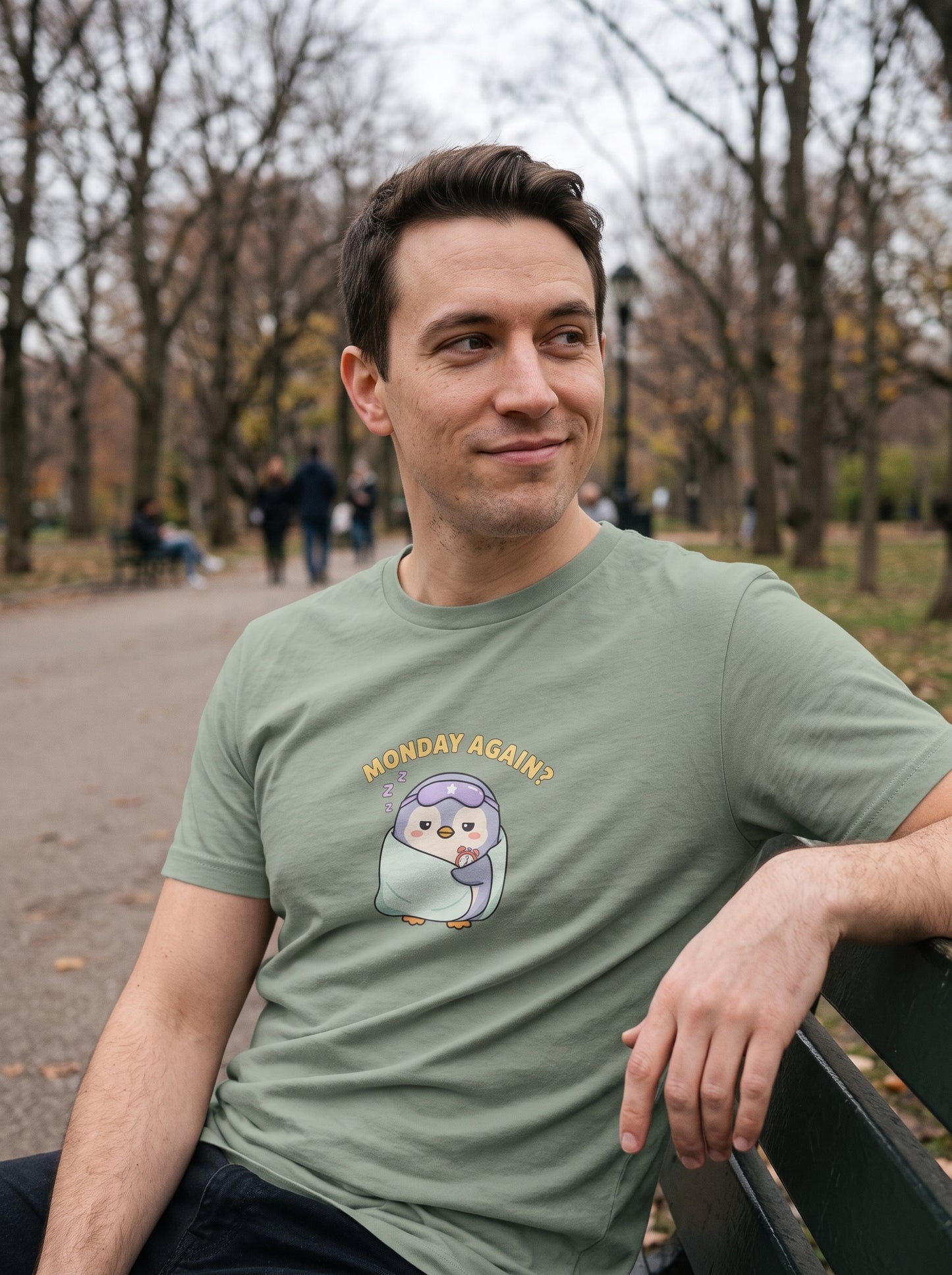 Monday Again Sleepy Penguin T-Shirt | Eeviore