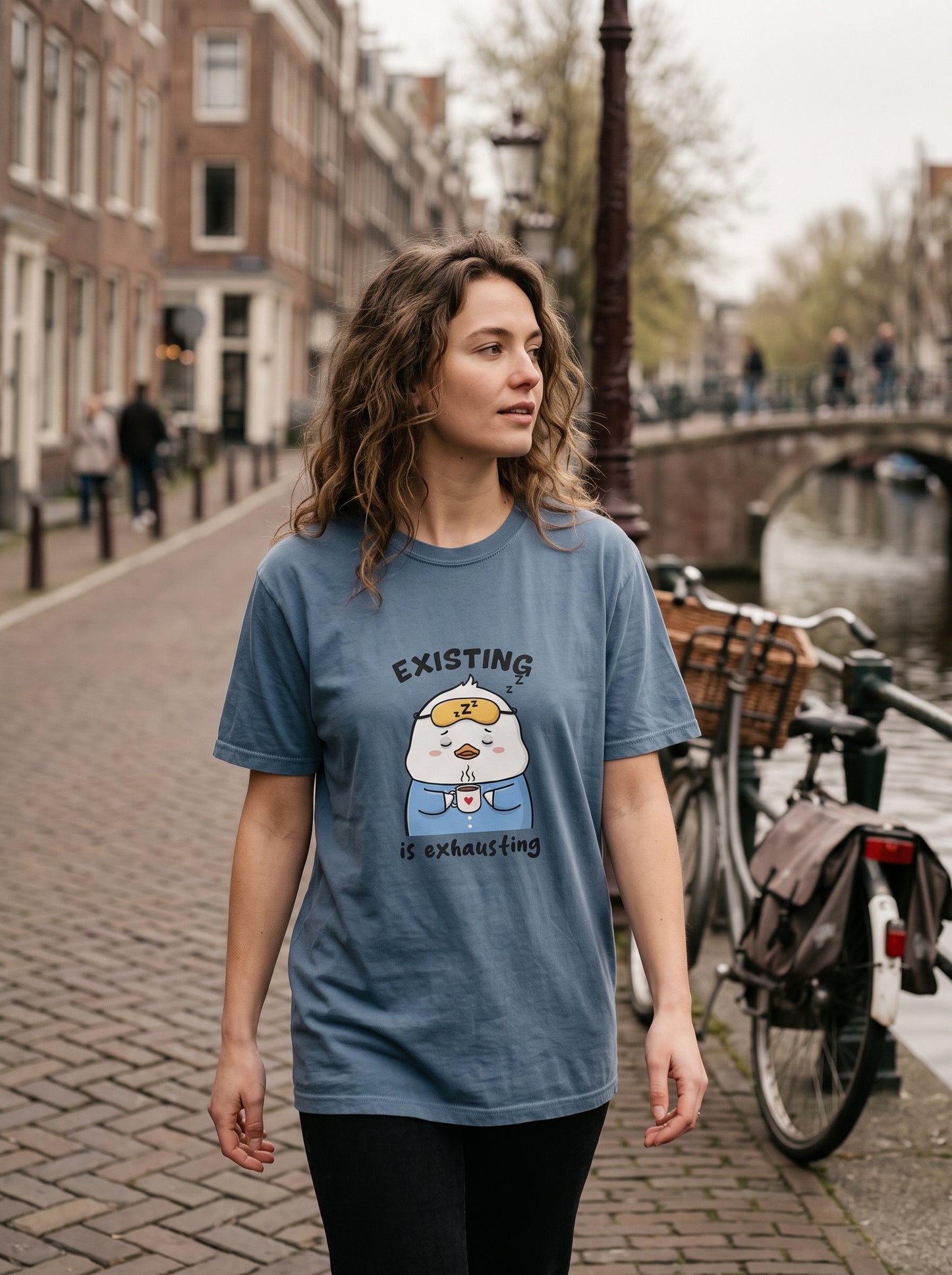 Existing Is Exhausting Funny Duck T-Shirt | Eeviore