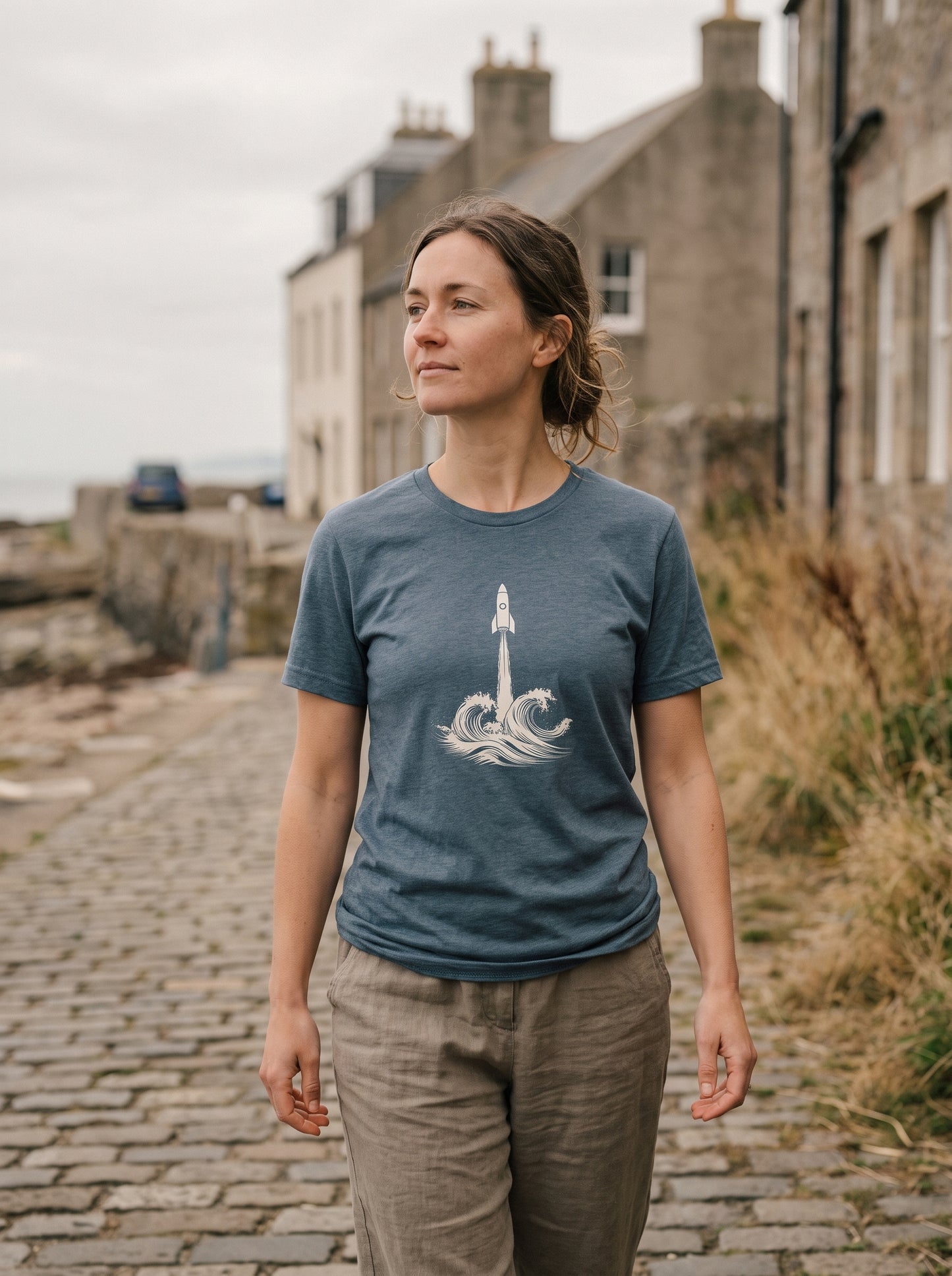 Rocket Launch Wave T-Shirt | Minimalist Graphic Tee | Eeviore
