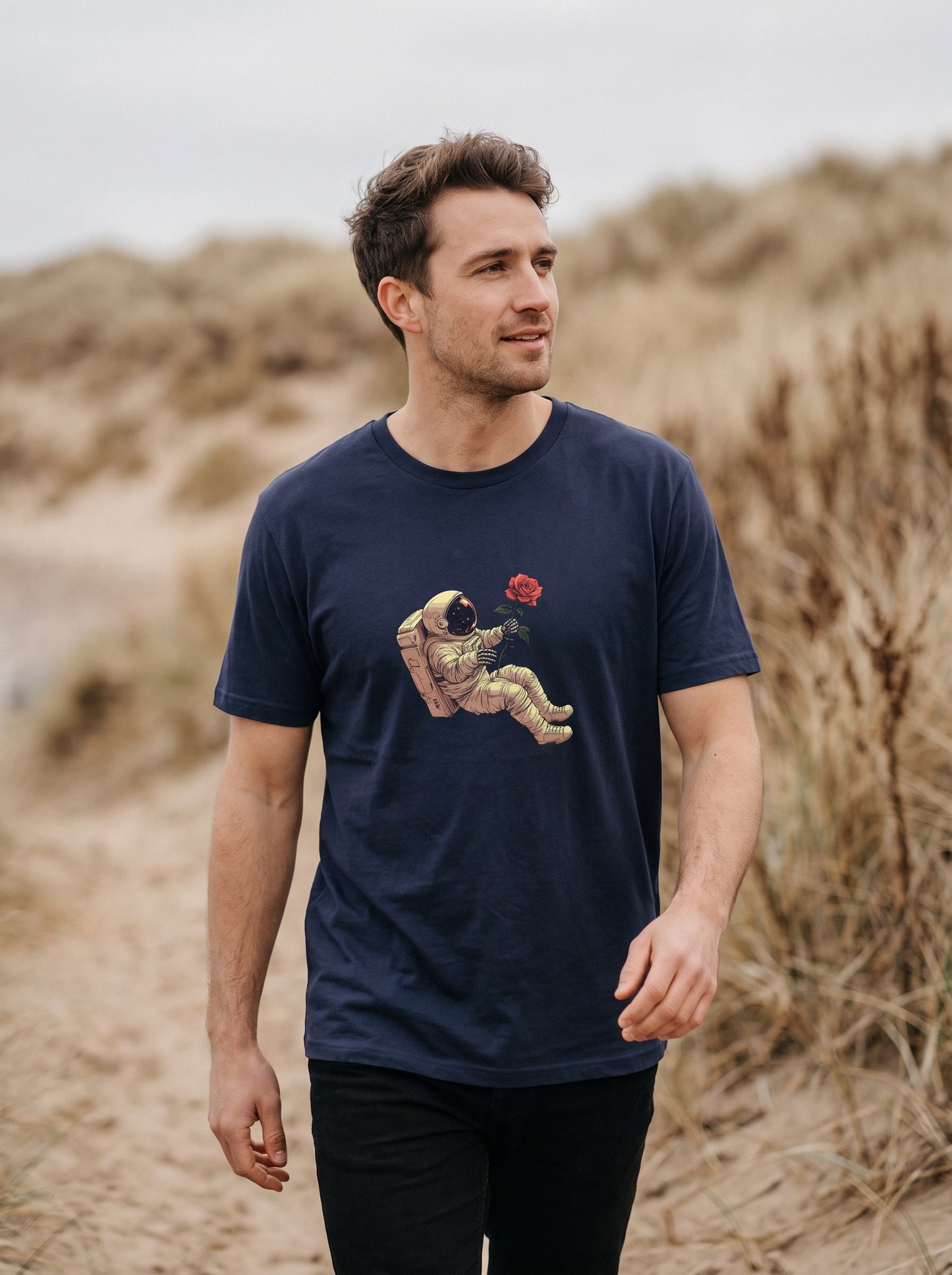 Astronaut with Rose Graphic T-Shirt | Eeviore