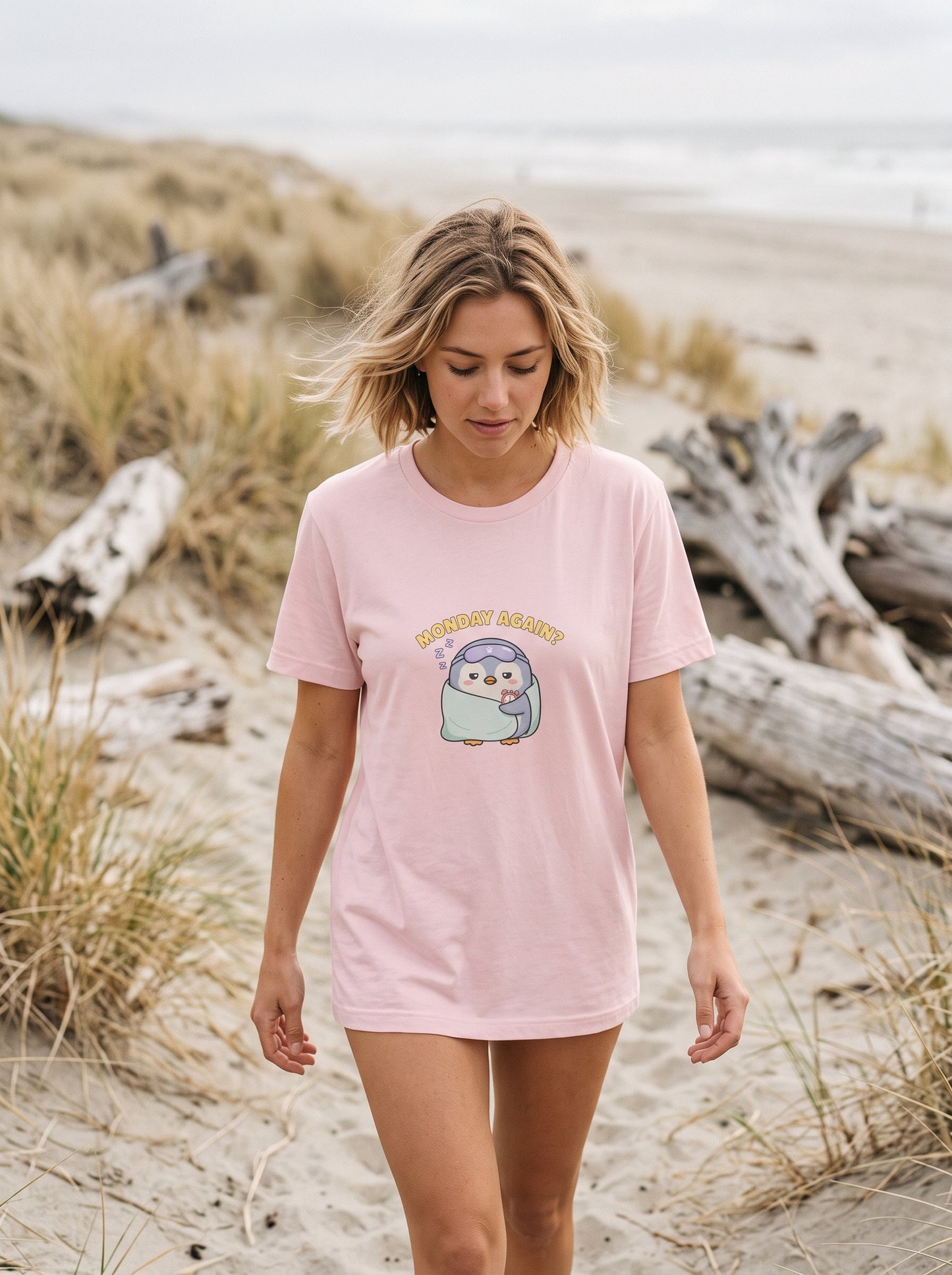 Monday Again Sleepy Penguin T-Shirt | Eeviore