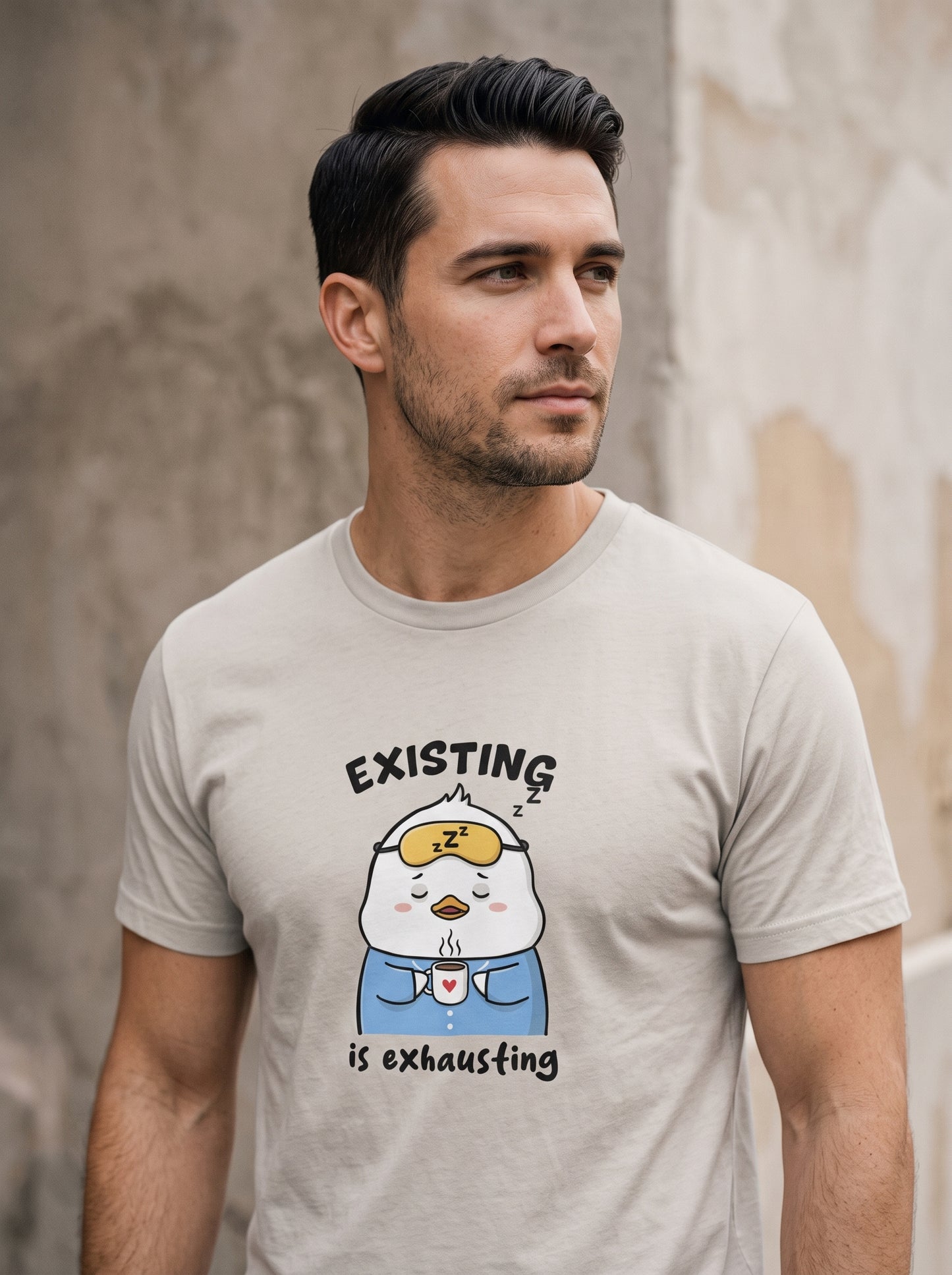 Existing Is Exhausting Funny Duck T-Shirt | Eeviore