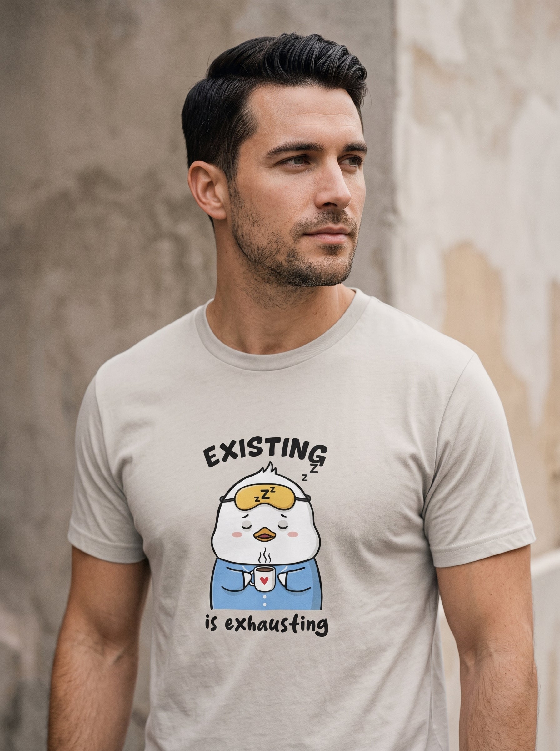 Existing Is Exhausting Funny Duck T-Shirt | Eeviore