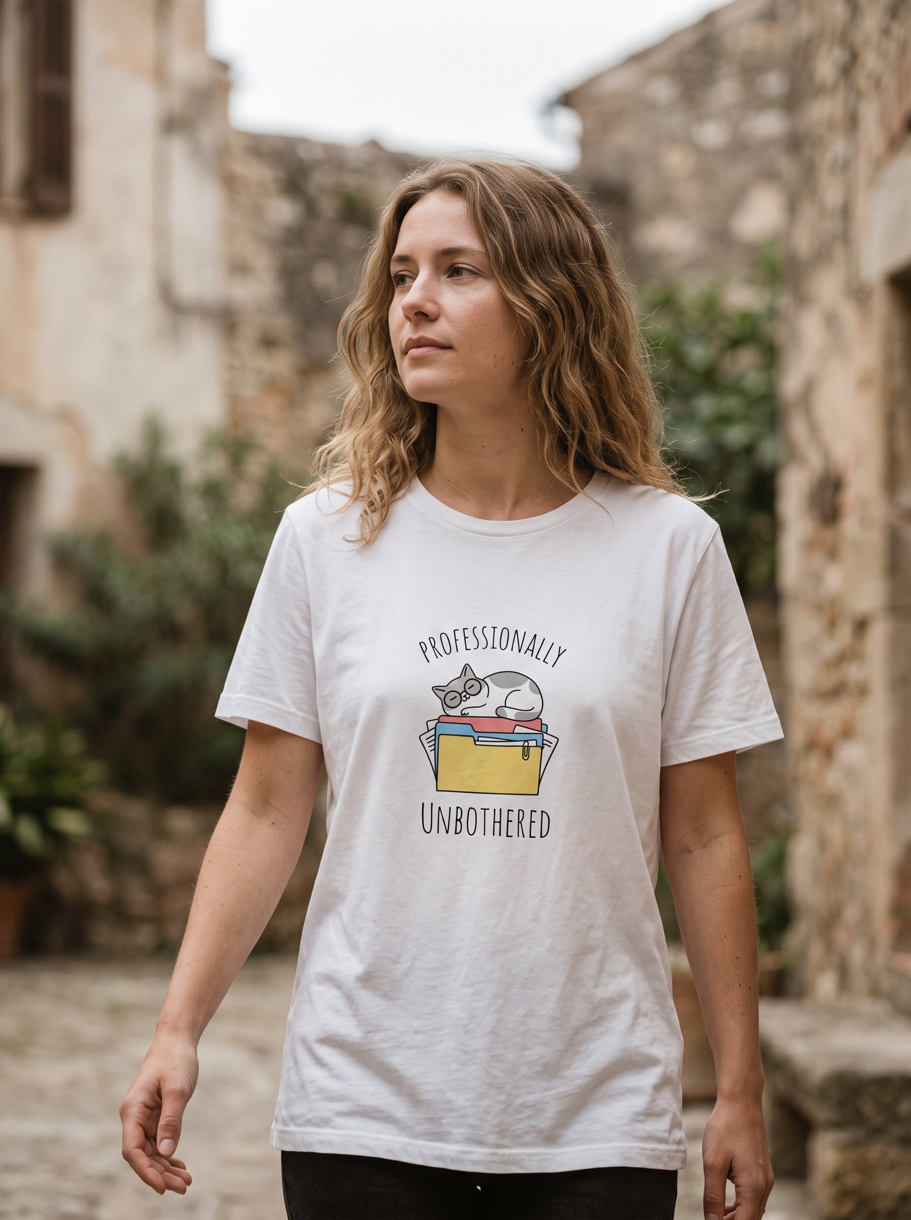 Professionally Unbothered Funny Cat T-Shirt | Eeviore