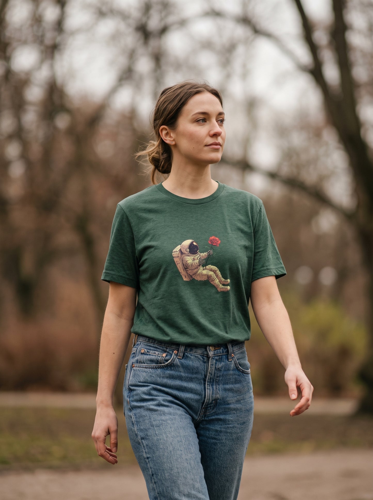 Astronaut with Rose Graphic T-Shirt | Eeviore